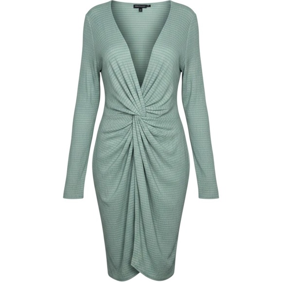 PrettyLittleThing Dresses & Skirts - PrettyLittleThing Plus Sage Textured Wrap Front Dress US 22 NEW Date Night Party